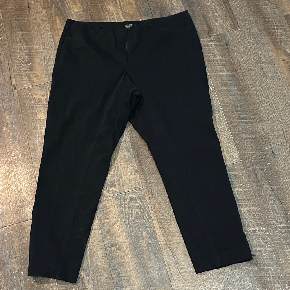 Talbots Petite Modern Fit Size 12 P Black Cropped‎ Business Casual Zip Ankle